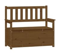 Banc en pin massif marron miel 112,5 x 51,5 x 96,5 cm | Avec espace de rangement, accoudoirs et dossier, robuste et stable, max. 110 kg par siège