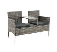 Banc en poly rotin Monaco Gris chiné
