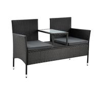 Banc en poly rotin Monaco Noir