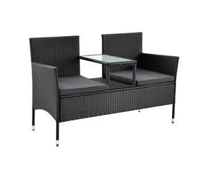 Banc en poly rotin Monaco Noir