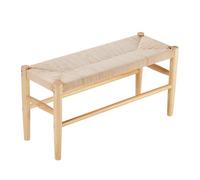 VEVOR Banc en rotin, 800 x 300 x 402 mm, banc d'entrée avec pieds en bois de chêne, banc de bout de lit bohème avec rotin tissé à la main, banc de couloir, pour salon, cuisine, couleur bois naturel