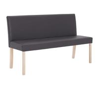 Banc en similicuir avec cadre en bois massif, gris et e, 139,5 cm | Banc rembourré, simili cuir gris, bois de pin, assemblage facile, utilisation en intérieur