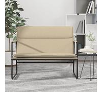 Banc en tissu crème avec dossier et accoudoir, 100 x 64 x 80 cm, construction en métal stable, pieds antidérapants pour salon, couloir, salle à manger avec assise rembourrée et étagère de rangement