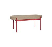 Banc en tissu et métal rouge Klint