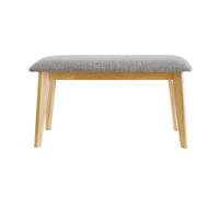 Miliboo Banc scandinave en Tissu Gris Clair et Bois Clair L92 cm ELION