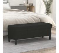 Banc en tissu noir 100 x 35 x 41 cm rembourré avec espace de rangement, banc à chaussures polyvalent pour couloir, salon, chambre à coucher, couloir et salle à manger comme tabouret et étagère