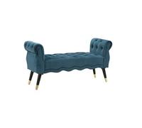 Mauro Ferretti - Banc en velours «Paris» 120 cm Bleu