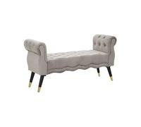 Banc en tissu Paris 120 x 40 x 60 cm gris - noir et doré