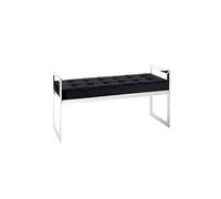 Banc en Tissu velours rembourre Noir - 100 x 40 x 56 cm --
