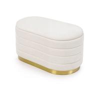 Banc en velours avec rangement 80 cm BELLA Crème