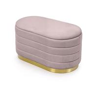 Banc en velours avec rangement 80 cm BELLA Rose Poudré