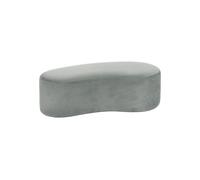 Banc en velours gris clair, 3 places, uni - Pomax, - 120x36x60 cm