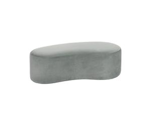 Banc en velours gris clair, 3 places, uni - Pomax, - 120x36x60 cm