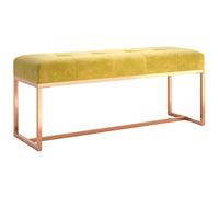 Banc en velours jaune moutarde avec rembourrage en mousse, 110 x 36 x 45 cm, siège multifonction pour couloir, couloir, chambre à coucher, salon, avec espace de rangement et couvercle à rabat