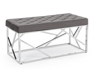 Banc en velours Rayan Gris 97X44