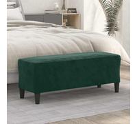 Banc en velours vert foncé 100 x 35 x 41 cm rembourré avec espace de rangement, banc polyvalent comme banc à chaussures, ottoman et étagère pour couloir, couloir, chambre à coucher et salon