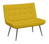 Banc en velours - vidaXL - 110x74x84 cm - Jaune - Dossier 50 cm - Profondeur du siège 50 cm - Épaisseur du siège 11 cm