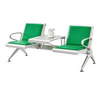 Banc ergonomique rembourré avec dossier et table centrale pour aéroport, hôpital, clinique, banque, bureau, salle d'attente publique - Banc de salle d'attente 2 places