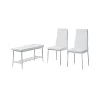 Banc et chaise Grand, 85x46.5cm Set de 3 pièces, Blanc, Vicco 51761