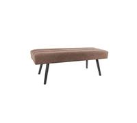 Leitmotiv - Banc design en velours et bois Explicit Chocolat Chocolat