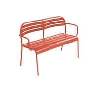 Banc extérieur 2 places acier terracotta - 118 x 52 x 80cm - Amélia