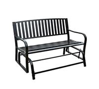 Banc extérieur à bascule double en fer forgé pour balcon, patio créatif deux personnes Chaise de jardin Chaise de loisirs Chaise de parc Banc de plein air Banc