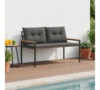 Banc extérieur avec coussin polyrotin Sièges extérieurs de jardin patio vidaXL v
