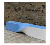 Banc Extérieur Chaise de loisirs en plastique renforcé fibres verre Centre commercial simple Aire repos publique Sièges Loisirs Banc assis créatif Twist Banc De Jardin(White+Blue 180*42*42)