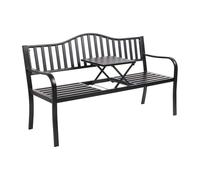 Banc Exterieur Jardin, Banquette Exterieur aux Intempéries, avec Table Intégrée, Facile À Monter, Confortable, Idéal pour Les Cours et Les Vérandas(Black)
