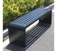 Banc Exterieur Jardin Metal sans Dossier Chaise De Parc en Acier Inoxydable Ne Craint Ni Le Soleil Ni La Pluie Pas D'assemblage Nécessaire Diverses Couleurs(Black,120 * 40 * 45CM)