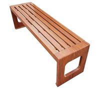 Banc Exterieur Jardin sans Dossier Banc de Jardin Acier Galvanise Banquette 2 Places pour Terrasse Balcon Allee Entree Cour Veranda Fixation Possible sans Montage(Brown,120x40x45cm)