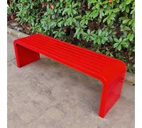 Banc Exterieur Résistants Aux Intempéries, Banc en Métal Sans Dossier, Adapté à Tous Les Temps, Mobilier D'extérieur pour Cours, Jardins, Terrasses et Abords de Piscine(Red,100x40x45cm/39x16x18in)