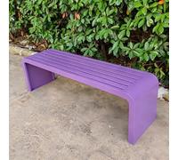 Banc Exterieur Résistants Aux Intempéries, Banc en Métal Sans Dossier, Adapté à Tous Les Temps, Mobilier D'extérieur pour Cours, Jardins, Terrasses et Abords de Piscine(Purple,120x40x45cm/47x16x18in)