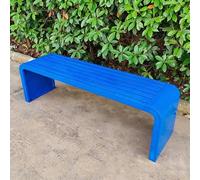 Banc Exterieur Résistants Aux Intempéries, Banc en Métal Sans Dossier, Adapté à Tous Les Temps, Mobilier D'extérieur pour Cours, Jardins, Terrasses et Abords de Piscine(Blue,150x40x45cm/59x16x18in)