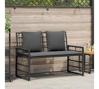 Banc extérieur Uni Acier et Rattan Poly de jardin Sièges terrasse patio vidaXL v