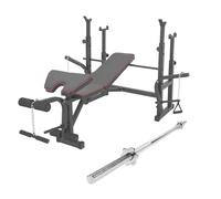 Banc Fitness Multifonction Avec Barre à Disques De 180CM Réglable Levage Poids