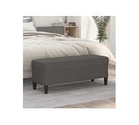 Vidaxl Banc Gris 100x35x41 Cm Similicuir Gris