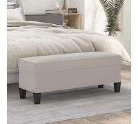 Banc gris clair 100 x 35 x 41 cm en tissu microfibre, rembourré avec mousse, banc polyvalent pour couloir, salle à manger, chambre à coucher, comme tabouret ou ottoman avec espace de rangement