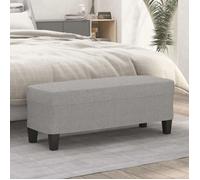 Banc - Gris clair - 100x35x41 cm - Tissu 100% polyester - Style contemporain