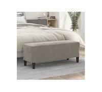 Banc Gris clair 100x35x41 cm Velours