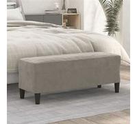 Banc Gris clair 100x35x41 cm Velours gris clair G