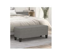 vidaXL Banc Ottoman – Siège banquette de lit – Tissu ottoman gris foncé 100x35x41 cm