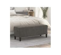 vidaXL Banc Ottoman Velours 100x35x41 cm Gris foncé – Siège/banquette de lit