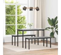 Banc gris Sonoma en bois de 110 x 35 x 45 cm avec pieds en métal, banc de salle à manger et banc de couloir pour salon, couloir, banc robuste pour des sièges confortables