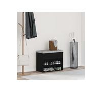 vidaXL Banc Hall en bois d'ingénierie chêne noir 60x30x45 cm