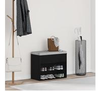 vidaXL Banc Hall en bois d'ingénierie chêne noir 60x30x45 cm
