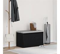 Banc Hall Noir Chêne 80x40x45 cm en bois d ingénierie Noir G