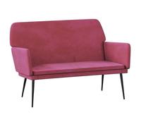 Banc - HELLOSHOP26 - Banquette Rouge Bordeaux - Velours - 2 Places - 108x79x79 cm