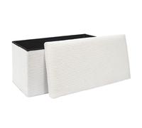 Home Deco Factory Coffre banc pliable Scott côtelé Beige