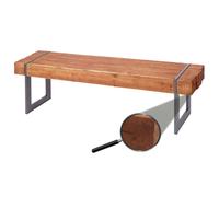 Banc HWC-A15, banc de salle à manger, bois de sapin rustique massif brun 160cm